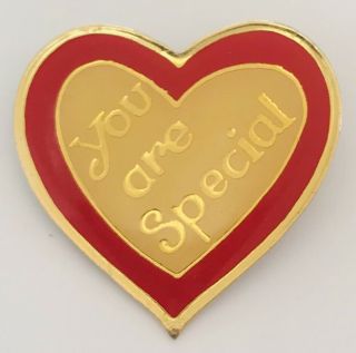 You Are Special Love Heart Brooch Pin Badge Rare Vintage (h3)