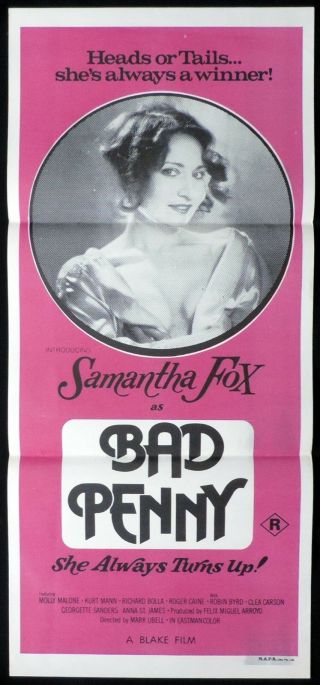 Bad Penny Sexploitation Daybill Movie Poster Samantha Fox Blake Films