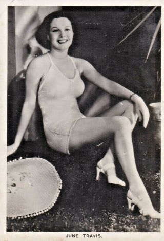 June Travis - Carreras Hollywood Film Starlet Pin - Up/cheesecake 1937 Cig Card
