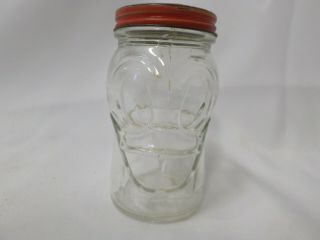 Vintage Lucky Joe Bank Prepared Mustard Glass Jar Coin Bank With Duck Face