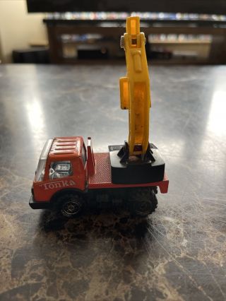 Tonka 3.  6” Orange Bucket Construction Digger Lorry Toy Metal/plastic Vintage
