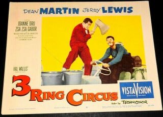 3 Ring Circus 1954 Dean Martin & Jerry Lewis Lobby Card 8 Exc Cond
