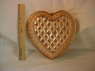 Vintage Heart Shaped Gelatin Mold Larger Size Aluminum