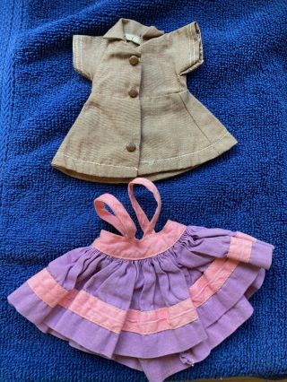 Vintage Tiny Terri Lee Tagged Brownie Uniform And Skirt With Suspenders
