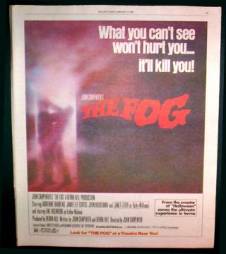 1980 Jamie Lee Curtis " The Fog " Movie Promo Ad
