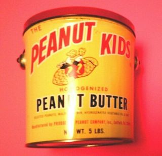 Vintage " Peanut Kids " 5lbs.  Peanut Butter Pail Tin