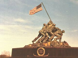 Vintage Chrome Postcard United States Marine Corps War Memorial Iwo Jima Statue