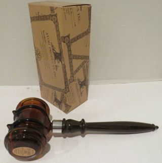 Vtg Avon Brown Glass Gavel Decanter Island Lime After Shave Lotion - Empty - Mib