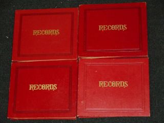 Set Of 4 / Four 45 Rpm Record Storage Books Red 