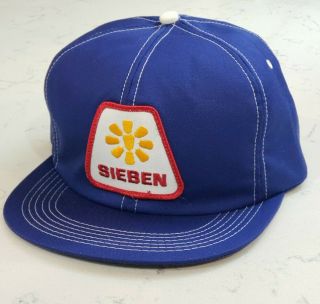 Vintage Sieben Snapback Trucker Hat Patch Cap K Products Made.  In The Usa