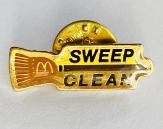 Sweep Mcdonalds Pin Badge Rare Vintage Advertising Employee Award (m7)