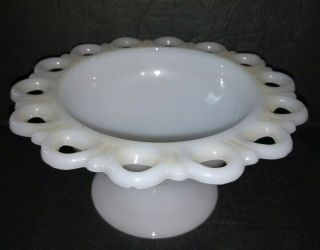 Vtg Anchor Hocking Pedestal Old Colony Open Laced Edge Compote 3.  5 " T X 6.  75 " D