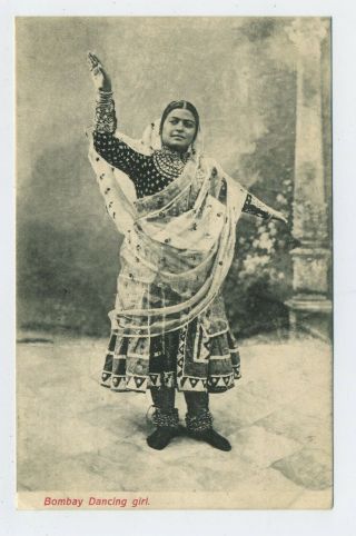 A Bombay Dancing Girl India Vintage Postcard A10