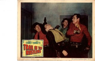 Trail Of The Rustlers 1950 Release Lobby Card Western Charles Starrett