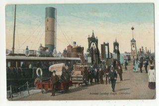 Liverpool Princes Landing Stage 31 Aug 1909 Vintage Postcard Bunneys 335c