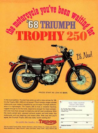 Vintage 1968 Triumph Trophy 250 Ad