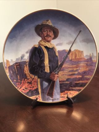 John Wayne Collector Plate 24k Gold Franklin 