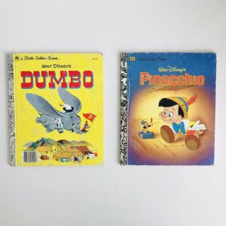 Vintage Walt Disney Pinocchio & Dumbo Little Golden Books Post