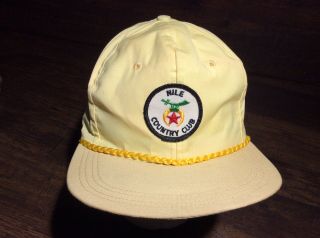 Vintage 70’s - 80’s Ben Hogan Golf Hat Niles Country Club Yellow Snap Back