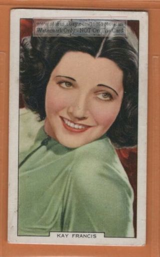 Kay Francis American Film Movie Stage Actress 1930s Trade Ad Card