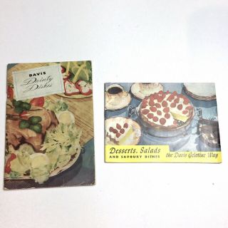 Vtg Davis Gelatine Recipe Book Jell - O Cookbook Gelatin Dainty Savory Dishes 1949