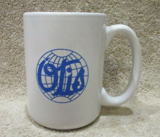 Vintage Otis Elevators Advertising 4.  5 " Coffee Mug Cup White Ceramic -