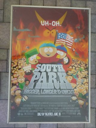 South Park Bigger Longer & Uncut Movie Poster 27 " X 40 " 1999 Double - Sided