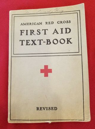 Vtg American Red Cross First Aid Text - Book Revised Ww2 1940 - Ms - P