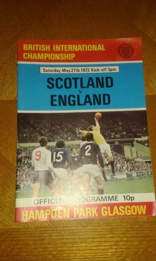 Vintage - Scotland V England 1972 At Hampden Park - British International Champ.