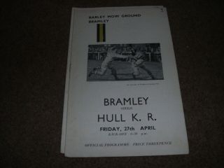 Vintage Rugby League Programme Bramley V Hull Kr 27th April 1962