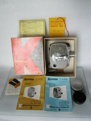 Vintage Keystone Capri Model K - 25 F1.  9 Dial Set 8mm Movie Video Camera W/ Box