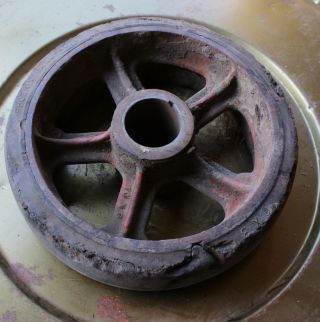 Vintage Cast Iron Caster Wheel 10 " X 3 " Industrial Steampunk