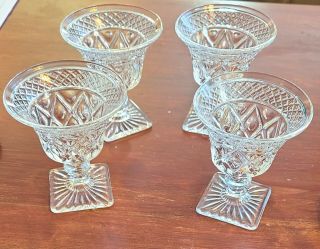 4 Vtg Imperial Glass Cape Cod Pattern