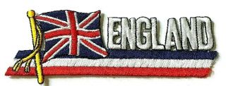 England - Union Jack - Old Og Vtg 70/80`s Shaped Embroidered Patch Sew/ Iron On