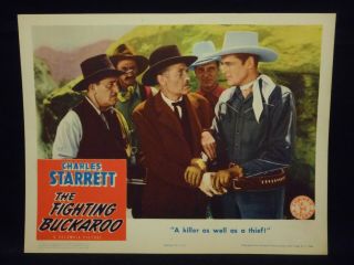 Charles Starrett The Fighting Buckaroo 1943 Lobby Card Vf Western