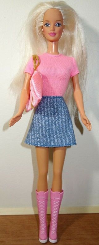 Mattel Barbie Doll 1990s With Pink And Jeans Outfit