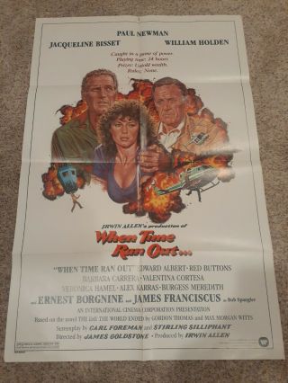 1980 When Time Ran Out 1sh Movie Poster 27 X 41 Paul Newman