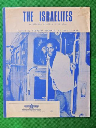 The Israelites Rare Vintage Australian Sheet Music By Desmond Dekker & The Aces