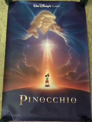 Disney Pinocchio Movie Poster 2 Sided 27x40 Rolled