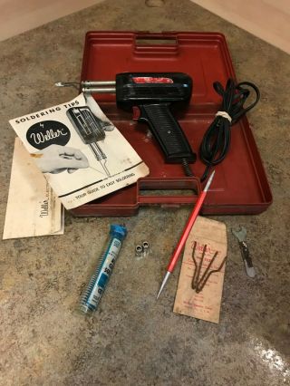 Vintage Weller Expert Dual Heat Soldering Gun Kit Model 8200 W/ Accessories