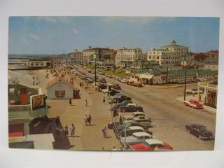 Vintage Postcard - Boardwalk & Beach Front Hotels,  Cape May,  Nj -