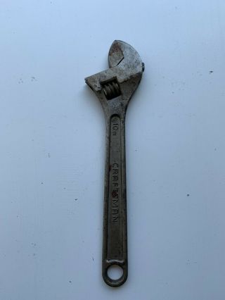 Vintage Craftsman Adjustable 250 Mm 10 " Inch Wrench 44604 Usa