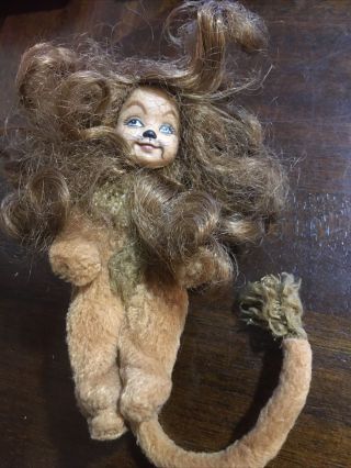 Rare Miniature Wizard Of Oz Cowardly Lion By Barbie Collectibles (s02)