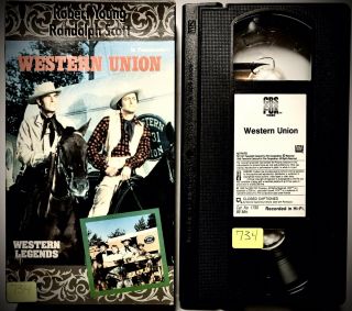 Western Union Vintage Vhs Movie 1941 Via 1989 Classic Western Legends Vg,