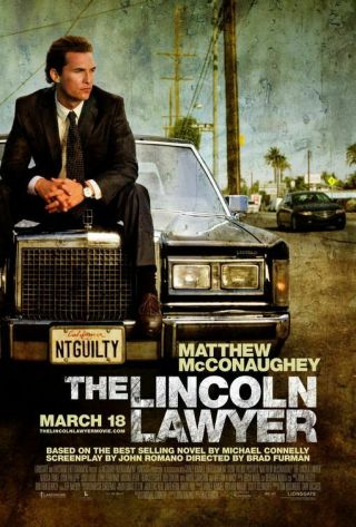 The Lincoln Lawyer Great 27x40 D/s Movie Poster