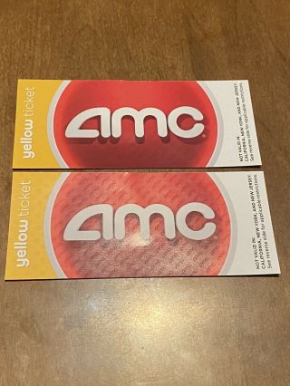 Amc Yellow Movie Ticket - Not Valid In Ca,  Ny,  Or Nj
