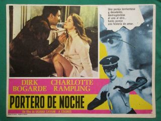 The Night Porter Charlotte Rampling Sexy Dirk Bogarde Orig Mexican Lobby Card 1