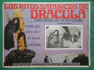 The Satanic Rites Of Dracula Horror Hammer Christopher Lee Mexican Lobby Card