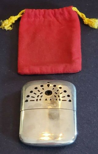 Vintage Peacock Standard Hand Warmer W/ Red Sachet Case Made In Japan