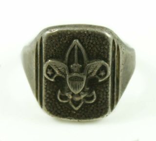 Vintage Boy Scouts Of America Sterling Silver Ring Bsa Scout Small Size 6